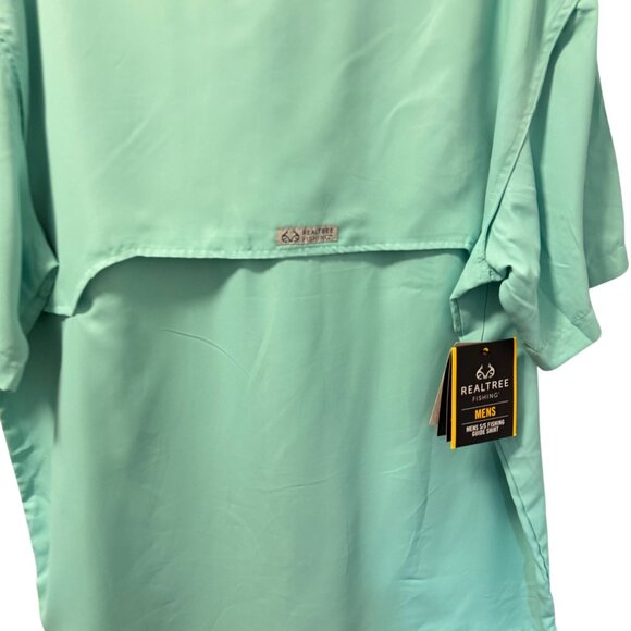 Realtree Fishing Mint Green Short Sleeve Button-Up Shirt Sz L With UPF40. NWT - Picture 12 of 12